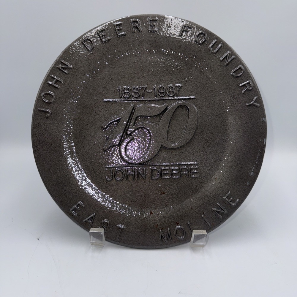 Genuine John Deere Foundry East Moline 150th Anniversary Cast Iron‎ Plate 1987